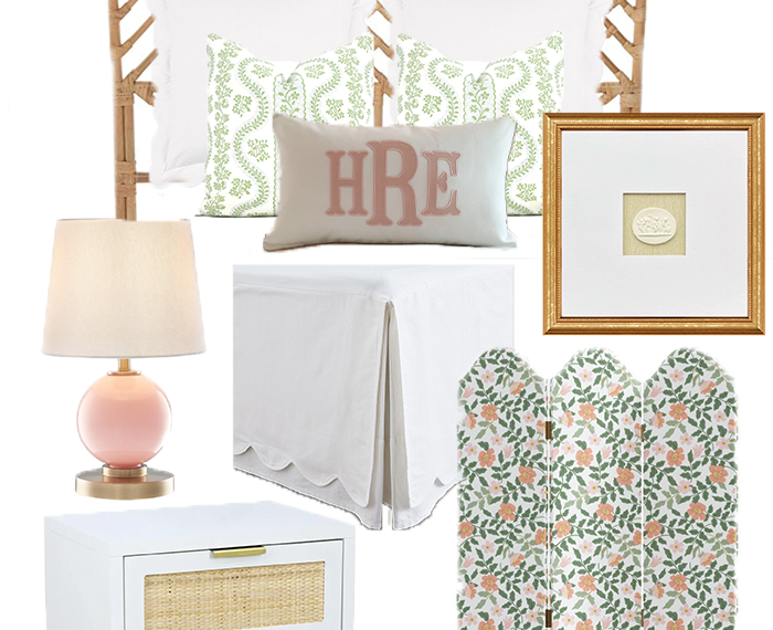 pink and green bedroom