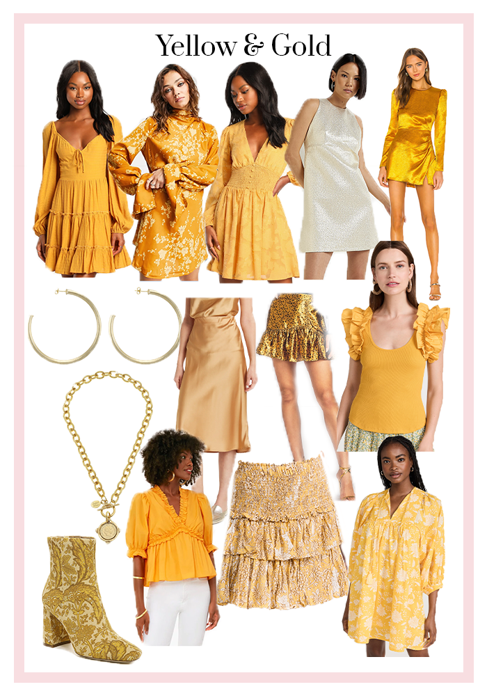 yellow and gold outfits